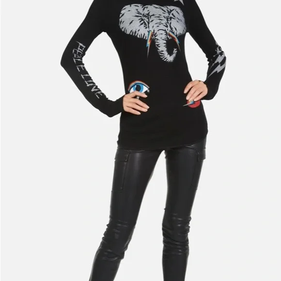 Lauren Moshi. McKinley Electric Elephants size S in black - Picture 3 of 5